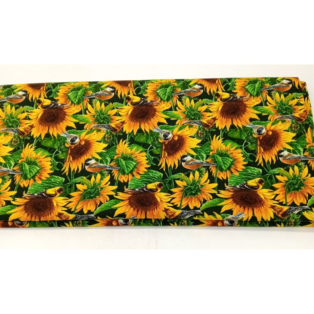 Wild Wings & Rosemary Millette Sunflower / Bird Print Fabric 6+ Yards